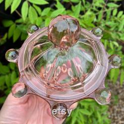 Pink Pressed Glass Powder Jar, Libochovice of Czechoslovakia, 1940's, Immaculate Condition, 2 Sizes Available 4.5 x 4.5 or 3.75 x 3.75