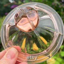 Pink Pressed Glass Powder Jar, Libochovice of Czechoslovakia, 1940's, Immaculate Condition, 2 Sizes Available 4.5 x 4.5 or 3.75 x 3.75