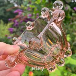 Pink Pressed Glass Powder Jar, Libochovice of Czechoslovakia, 1940's, Immaculate Condition, 2 Sizes Available 4.5 x 4.5 or 3.75 x 3.75