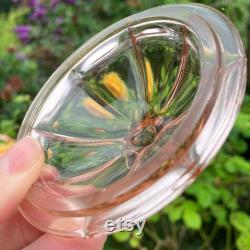 Pink Pressed Glass Powder Jar, Libochovice of Czechoslovakia, 1940's, Immaculate Condition, 2 Sizes Available 4.5 x 4.5 or 3.75 x 3.75