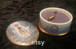 Porcelain Our Lady of Lourdes by Hector Garrido First Issue Music Jewelry Dresser Box Hand Painted