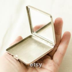 Powder Box BIRDS, Makeup Mirror Compact, Pill Case Vintage