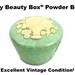 Powder Box My Beauty Box USA Plastic Floral Green Vanity Trinket Vintage