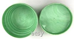 Powder Box My Beauty Box USA Plastic Floral Green Vanity Trinket Vintage