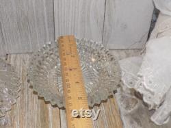 Powder Box Round Crystal, Crystal, Crystal Glass, Puff, HAS DAMAGE Dresser Decor, Bathroom Decor, Vintage Home Decor, Daysgonebytreasures y