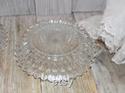 Powder Box Round Crystal, Crystal, Crystal Glass, Puff, HAS DAMAGE Dresser Decor, Bathroom Decor, Vintage Home Decor, Daysgonebytreasures y