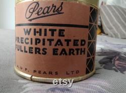 Powder Box, Vintage Pears White Precipitated Fuller's Earth, Baby Talc, Completely Un-used, Great Condition, Gorgeous Illustration 1930s