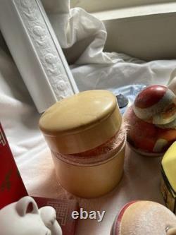 Powder Puff Bakelite Canaster with Lid, Puff And Original Powder