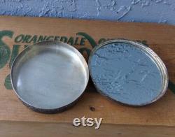 Powder jar, powder can, Asian powder can, mirrored power can, vintage mirror powder jar