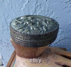 Powder jar, powder can, Asian powder can, mirrored power can, vintage mirror powder jar