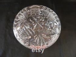 Pressed glass powder jar with three feet, vintage