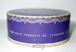 RARE 1920s SNOW WHITE Face Powder Box Flapper Makeup Art Deco Cosmetics Purple Vanity Fairytale Decor 20s Boudoir Dresser Box Princess Gift