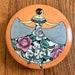 RARE 1930's Noritake Art Deco Hand Painted Powder Puff Box withFashion Lady, 3.63 Diameter, Backstamp 27.1 Red,Made in Japan,excellent colors