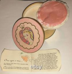 RARE 50s New COTY Fairy PRINCESS Powder Box Fairytale Vanity Decor Vintage Bath Powder Box Sweet 16 Birthday Pink Girly Prom Graduation Gift