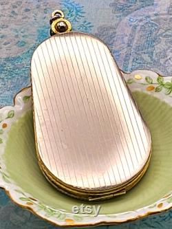 RARE Antique 1920's Stamped Sidney 0. Bigney Wristlet Guilloche Compact