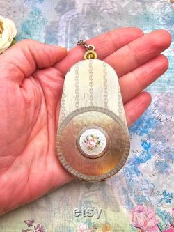 RARE Antique 1920's Stamped Sidney 0. Bigney Wristlet Guilloche Compact