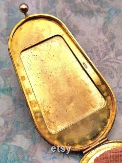 RARE Antique 1920's Stamped Sidney 0. Bigney Wristlet Guilloche Compact