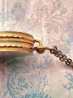 RARE Antique 1920's Stamped Sidney 0. Bigney Wristlet Guilloche Compact