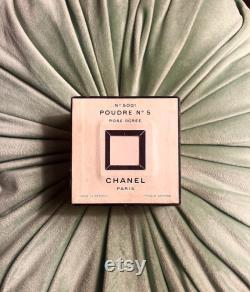 RARE CHANEL No. 5 Face Powder Box. Sealed and unused from the 1940s. Collector little treasure box in color Rose Ocrée, No 5001, Vintage