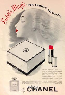 RARE CHANEL No. 5 Face Powder Box. Sealed and unused from the 1940s. Collector little treasure box in color Rose Ocrée, No 5001, Vintage