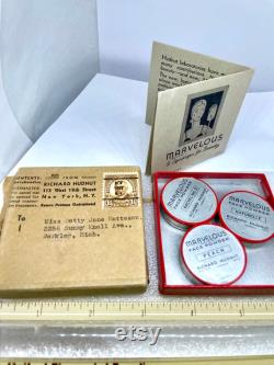 RARE Richard Hudnut Marvelous Face Powder Sample Trial Set 1930 Collector Treasure Scarce Postage Stamp Original Packaging Vintage Makeup