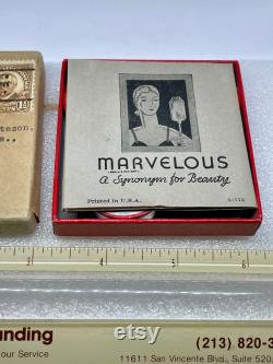 RARE Richard Hudnut Marvelous Face Powder Sample Trial Set 1930 Collector Treasure Scarce Postage Stamp Original Packaging Vintage Makeup