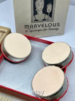 RARE Richard Hudnut Marvelous Face Powder Sample Trial Set 1930 Collector Treasure Scarce Postage Stamp Original Packaging Vintage Makeup