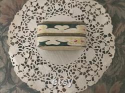 REDUCED Antique Deco Face Powder Box, Sweet Sixteen, Cardboard, Lovely Deco Lady Face and Beautiful Colors