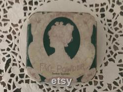 REDUCED Antique Deco Face Powder Box, Sweet Sixteen, Cardboard, Lovely Deco Lady Face and Beautiful Colors