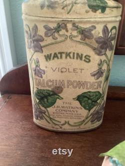 REDUCED Antique Watkins Violet Talcum Powder Can