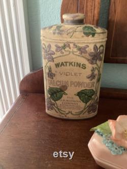 REDUCED Antique Watkins Violet Talcum Powder Can