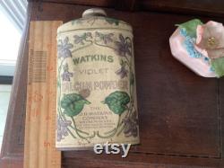 REDUCED Antique Watkins Violet Talcum Powder Can