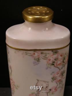 Rare 1900 Kewpie Doll H-PAINTED Porcelain Talc Powder Shaker Bottle Dresser Jar