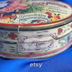 Rare Antique Early 1900's Phul Nana Face Powder Box By J Grossmith and Sons Ltd London Indian Fragrance Pack Vintage Cosmetics