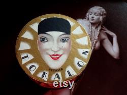 Rare Antique French 1920s Tokalon Petalia Face Powder Designed By René Lalique Art Deco Pierrot New Sealed Circa 1925