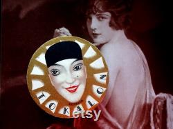 Rare Antique French 1920s Tokalon Petalia Face Powder Designed By René Lalique Art Deco Pierrot New Sealed Circa 1925