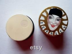 Rare Antique French 1920s Tokalon Petalia Face Powder Designed By René Lalique Art Deco Pierrot New Sealed Circa 1925