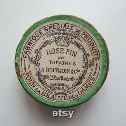 Rare Antique Rose Fin de Theatre Bourjois Face Powder Box French Face Powder Make-up Cosmetics A Bourjois and Cie Paris