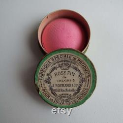Rare Antique Rose Fin de Theatre Bourjois Face Powder Box French Face Powder Make-up Cosmetics A Bourjois and Cie Paris