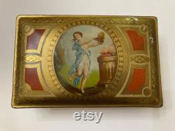 Rare Art Nouveau Luxor vanity powder box. A lovely metal tin that was used for holding loose powder. c. 1915 see description