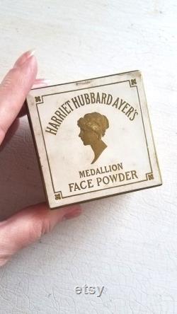 Rare Harriet Hubbard Ayer's Medallion Face Powder Sealed Unopened Box, White Face Powder, Ladies Vanity, Vintage Women's History Collectible