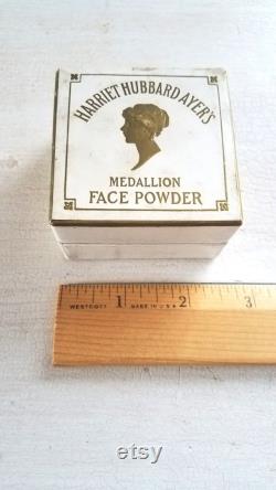 Rare Harriet Hubbard Ayer's Medallion Face Powder Sealed Unopened Box, White Face Powder, Ladies Vanity, Vintage Women's History Collectible