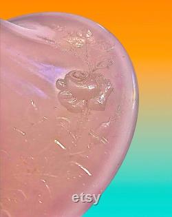 Rare Houze Convex Glass Co. Art Deco Opaque Powder Jar Rare Pink Color, gift