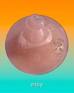 Rare Houze Convex Glass Co. Art Deco Opaque Powder Jar Rare Pink Color, gift