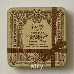 Rare Luxor Extra Fine Complexion Powder in a metal tin natural flesh shade, with literature. c. 1923. see description