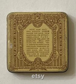 Rare Luxor Extra Fine Complexion Powder in a metal tin natural flesh shade, with literature. c. 1923. see description