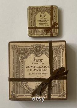 Rare Luxor Extra Fine Complexion Powder in a metal tin natural flesh shade, with literature. c. 1923. see description