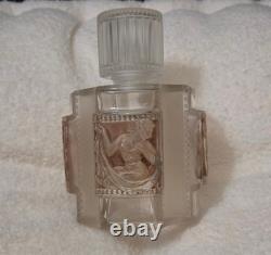 Rare René Lalique Hélène Perfume Bottle & Matching Powder Box, 1942