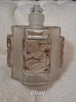 Rare René Lalique Hélène Perfume Bottle & Matching Powder Box, 1942