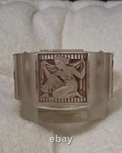Rare René Lalique Hélène Perfume Bottle & Matching Powder Box, 1942